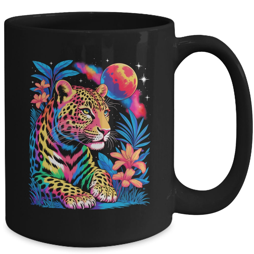 Leopard Colorful Wildlife Art Vibrant Graphic Print Artwork Mug | teecentury