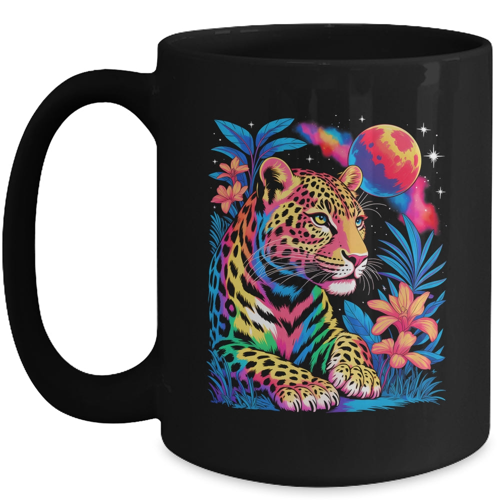 Leopard Colorful Wildlife Art Vibrant Graphic Print Artwork Mug | teecentury