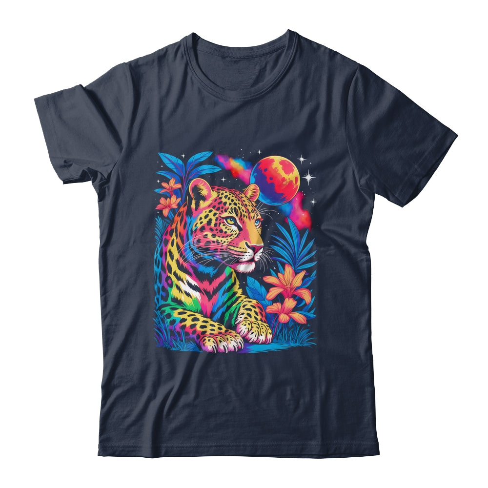 Leopard Colorful Wildlife Art Vibrant Graphic Print Artwork Shirt & Hoodie | teecentury