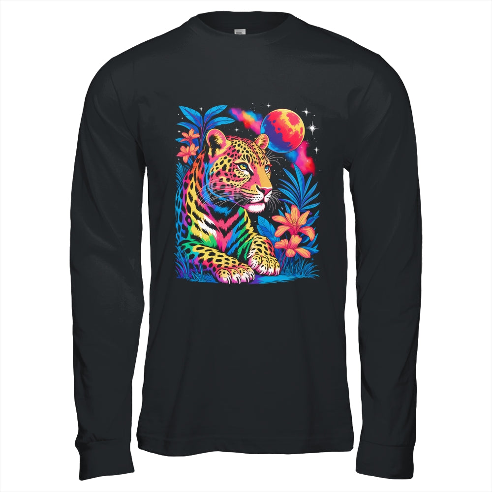 Leopard Colorful Wildlife Art Vibrant Graphic Print Artwork Shirt & Hoodie | teecentury