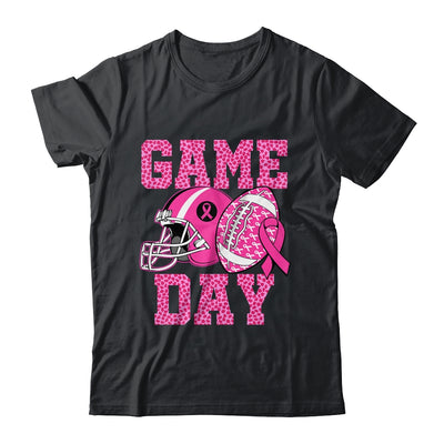 Leopard Game Day Pink American Football Tackle Breast Cancer Shirt & Hoodie | teecentury