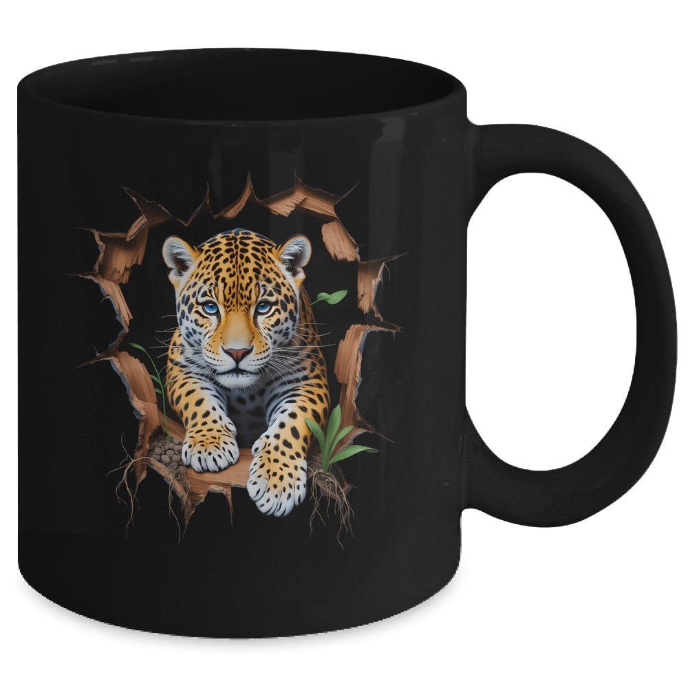 Leopard Jungle Retro Wildlife Animal Print Nature Artwork Mug | teecentury