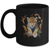 Leopard Jungle Retro Wildlife Animal Print Nature Artwork Mug | teecentury