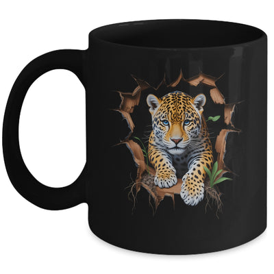 Leopard Jungle Retro Wildlife Animal Print Nature Artwork Mug | teecentury