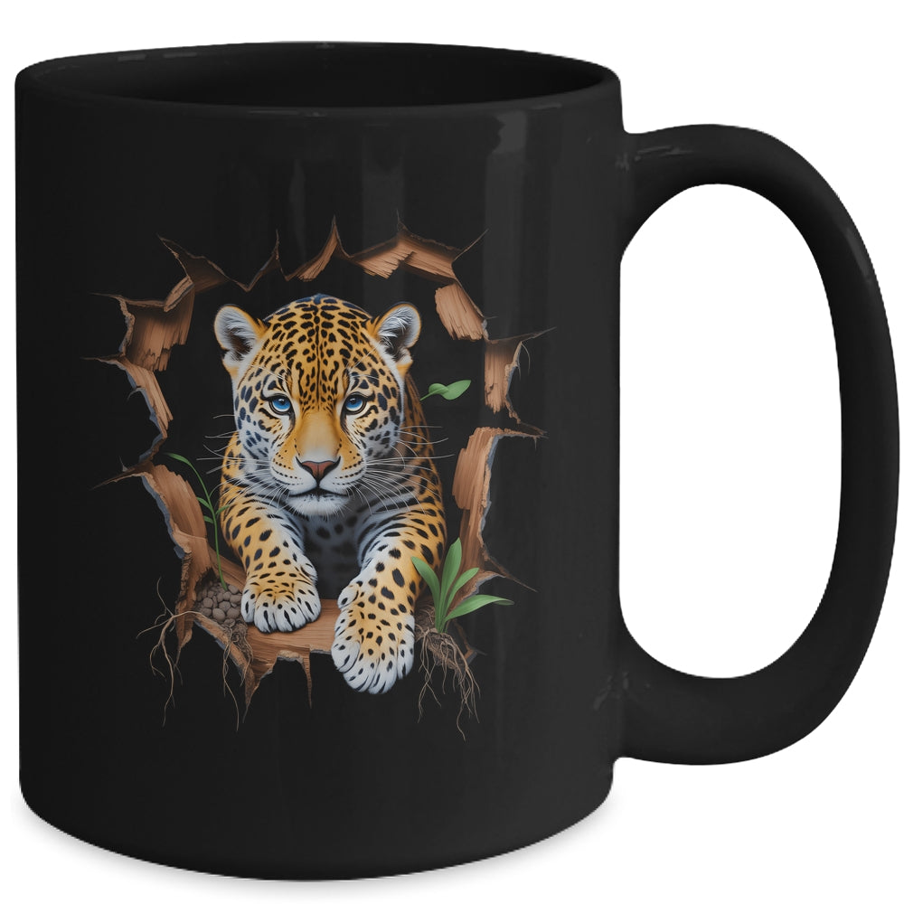 Leopard Jungle Retro Wildlife Animal Print Nature Artwork Mug | teecentury