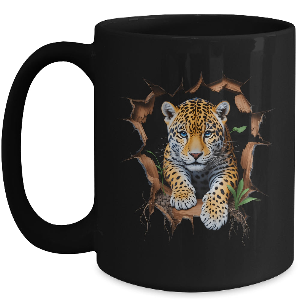 Leopard Jungle Retro Wildlife Animal Print Nature Artwork Mug | teecentury