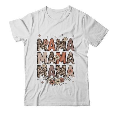 Leopard Mama Flower Retro Mama Groovy Boho Mom Mother's Day Shirt & Tank Top | teecentury