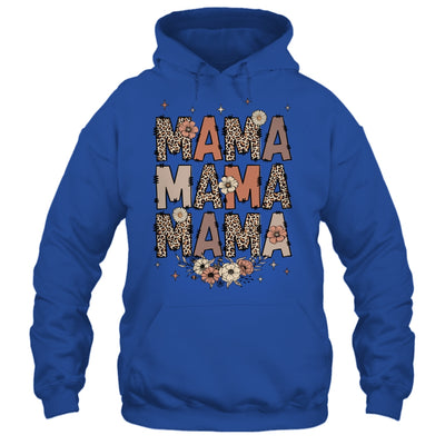 Leopard Mama Flower Retro Mama Groovy Boho Mom Mother's Day Shirt & Tank Top | teecentury
