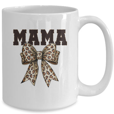 Leopard Print Mama Coquette Bow Mom Life Mothers Day Mug | teecentury