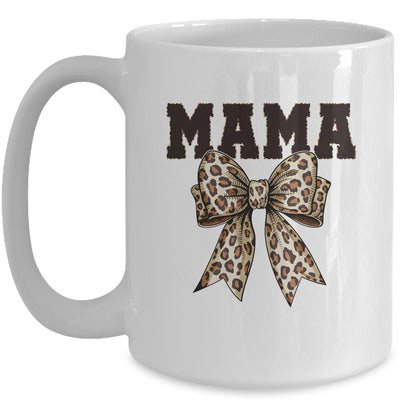 Leopard Print Mama Coquette Bow Mom Life Mothers Day Mug | teecentury