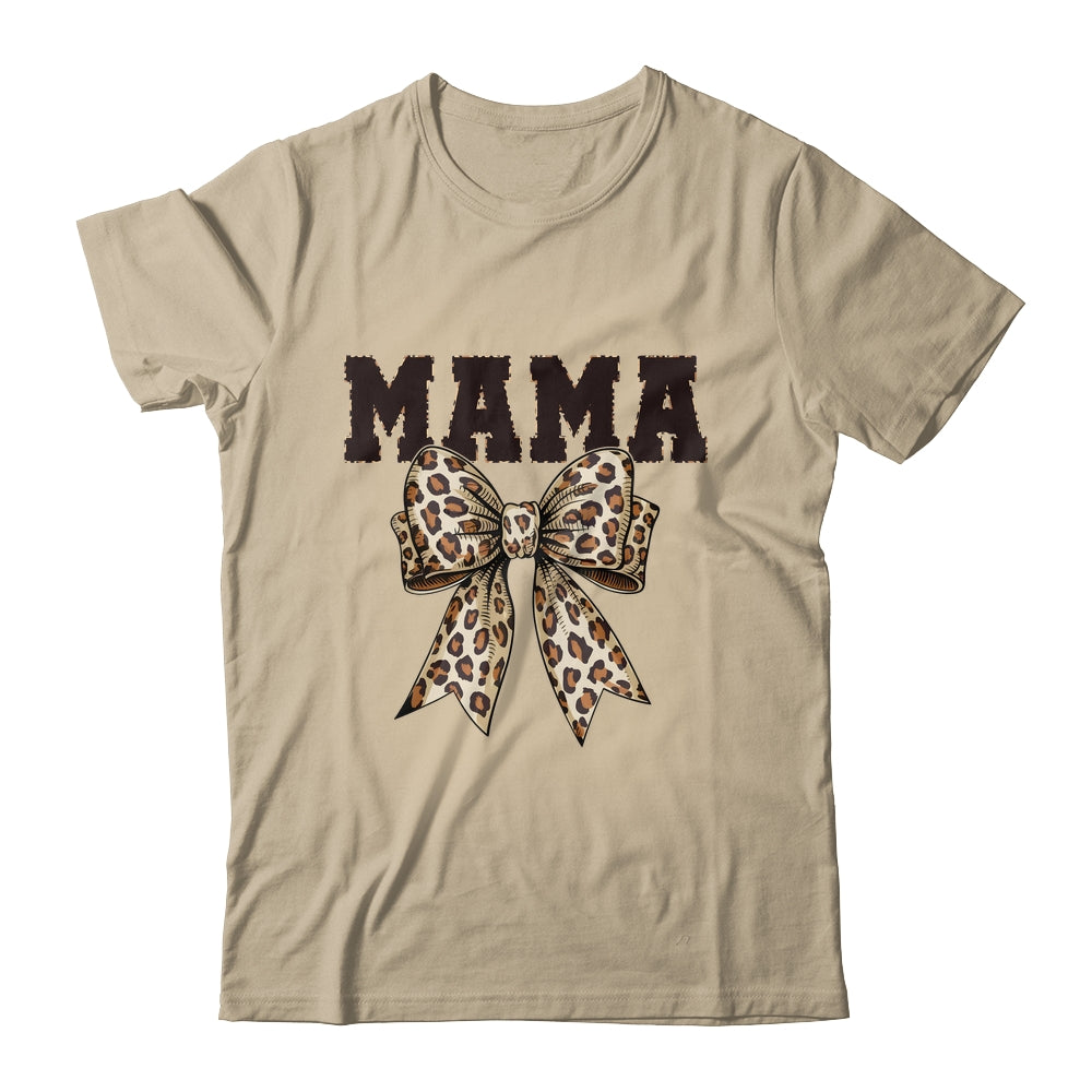 Leopard Print Mama Coquette Bow Mom Life Mothers Day Shirt & Tank Top | teecentury
