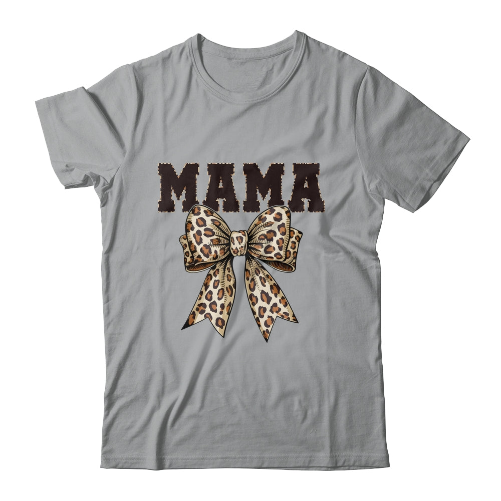 Leopard Print Mama Coquette Bow Mom Life Mothers Day Shirt & Tank Top | teecentury