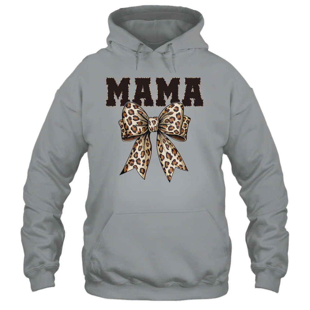Leopard Print Mama Coquette Bow Mom Life Mothers Day Shirt & Tank Top | teecentury