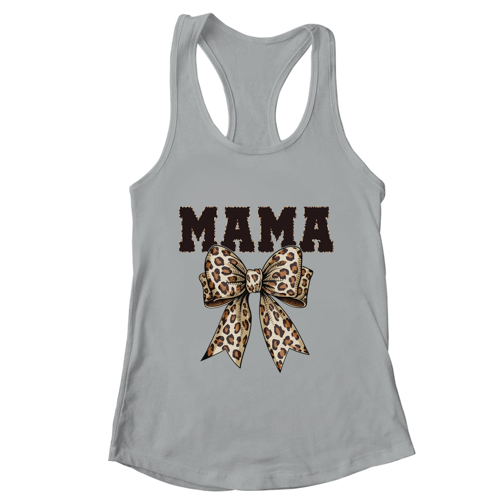 Leopard Print Mama Coquette Bow Mom Life Mothers Day Shirt & Tank Top | teecentury