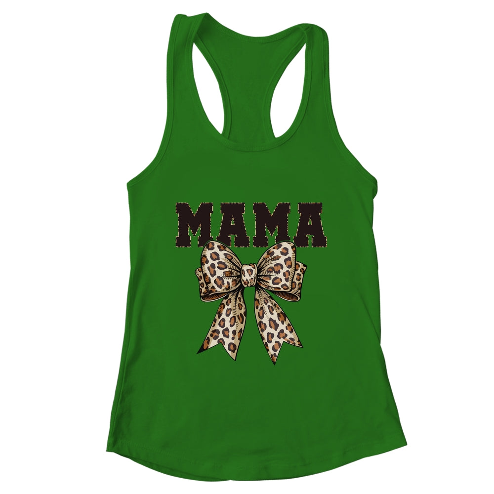 Leopard Print Mama Coquette Bow Mom Life Mothers Day Shirt & Tank Top | teecentury