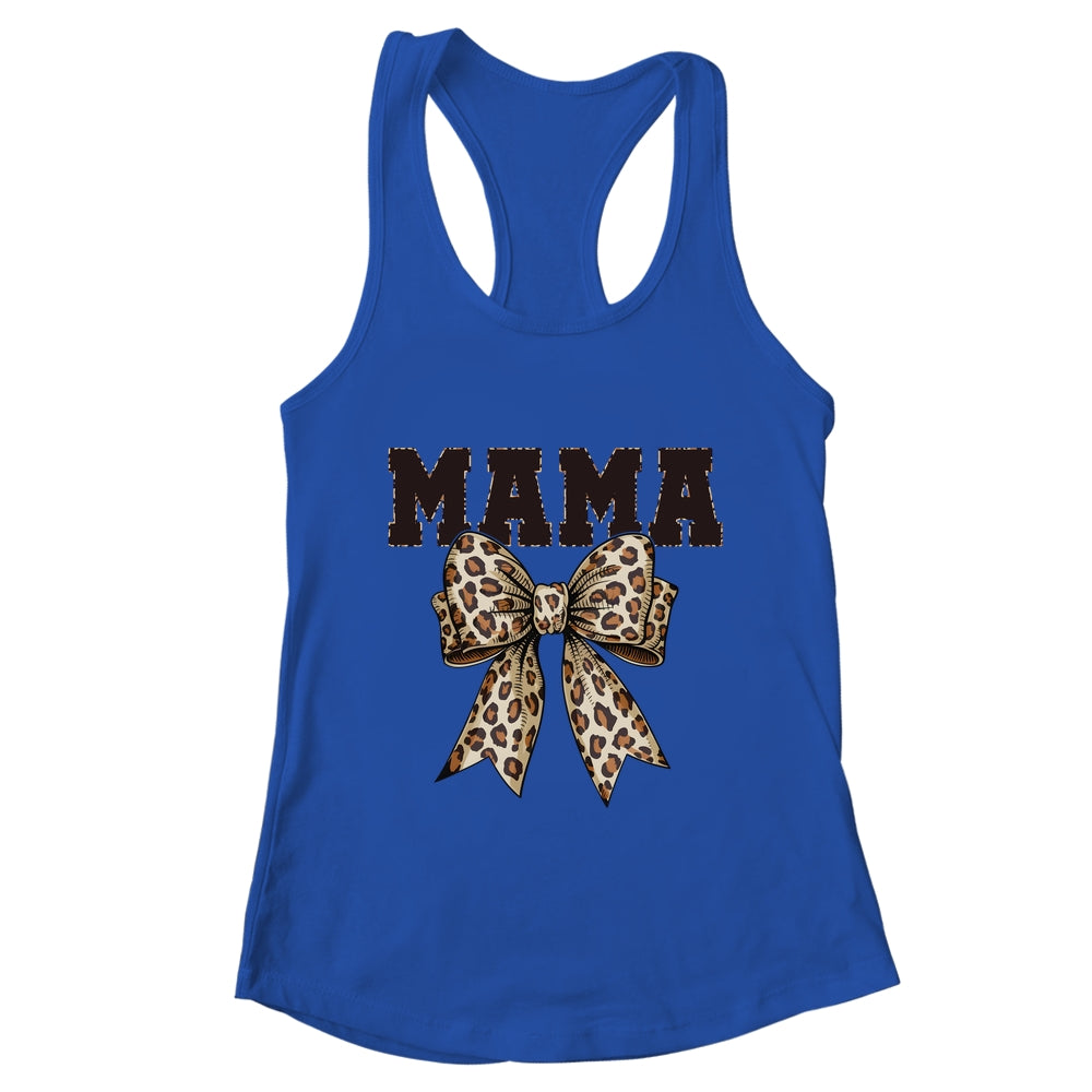 Leopard Print Mama Coquette Bow Mom Life Mothers Day Shirt & Tank Top | teecentury