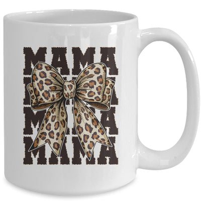 Leopard Print Mama Coquette Bow Mom Life Wild Mothers Day Mug | teecentury