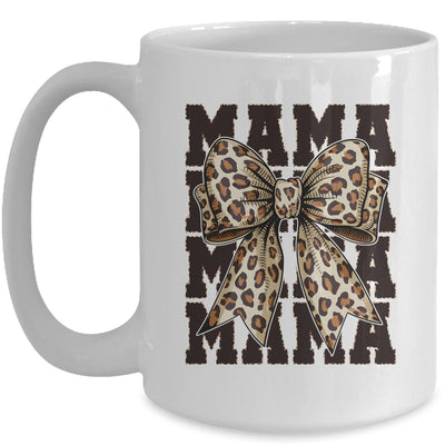 Leopard Print Mama Coquette Bow Mom Life Wild Mothers Day Mug | teecentury