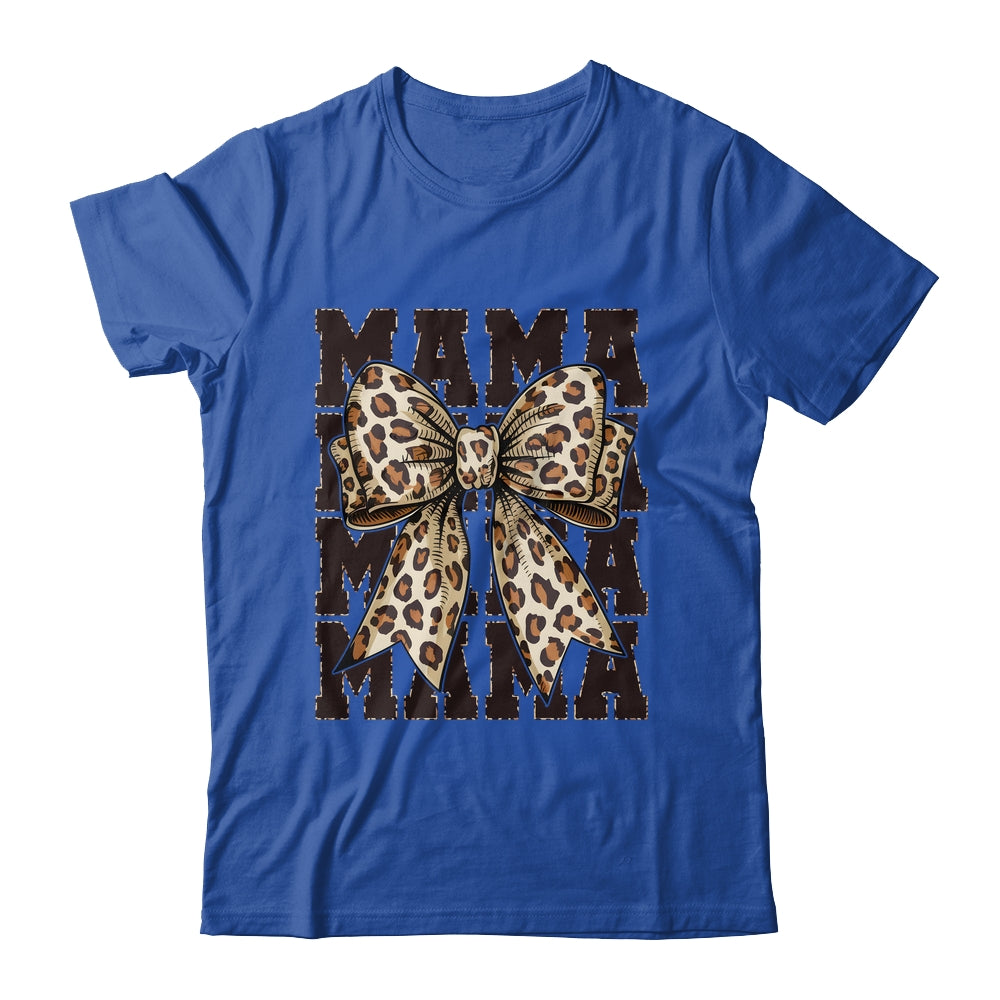 Leopard Print Mama Coquette Bow Mom Life Wild Mothers Day Shirt & Tank Top | teecentury