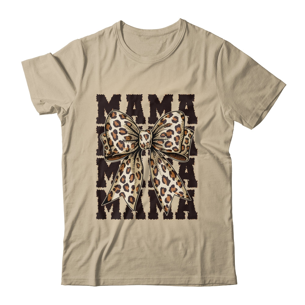 Leopard Print Mama Coquette Bow Mom Life Wild Mothers Day Shirt & Tank Top | teecentury