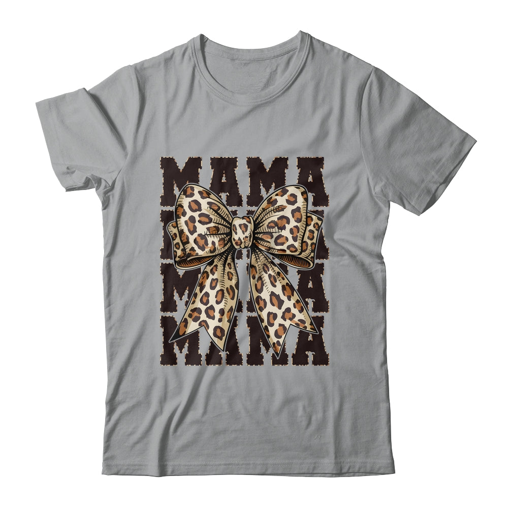 Leopard Print Mama Coquette Bow Mom Life Wild Mothers Day Shirt & Tank Top | teecentury