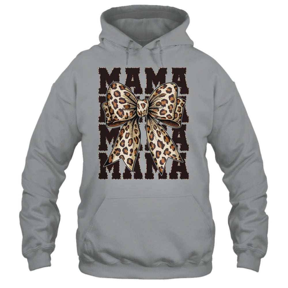 Leopard Print Mama Coquette Bow Mom Life Wild Mothers Day Shirt & Tank Top | teecentury