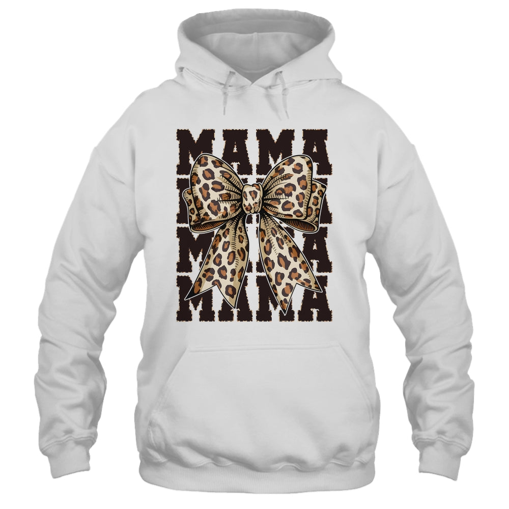 Leopard Print Mama Coquette Bow Mom Life Wild Mothers Day Shirt & Tank Top | teecentury