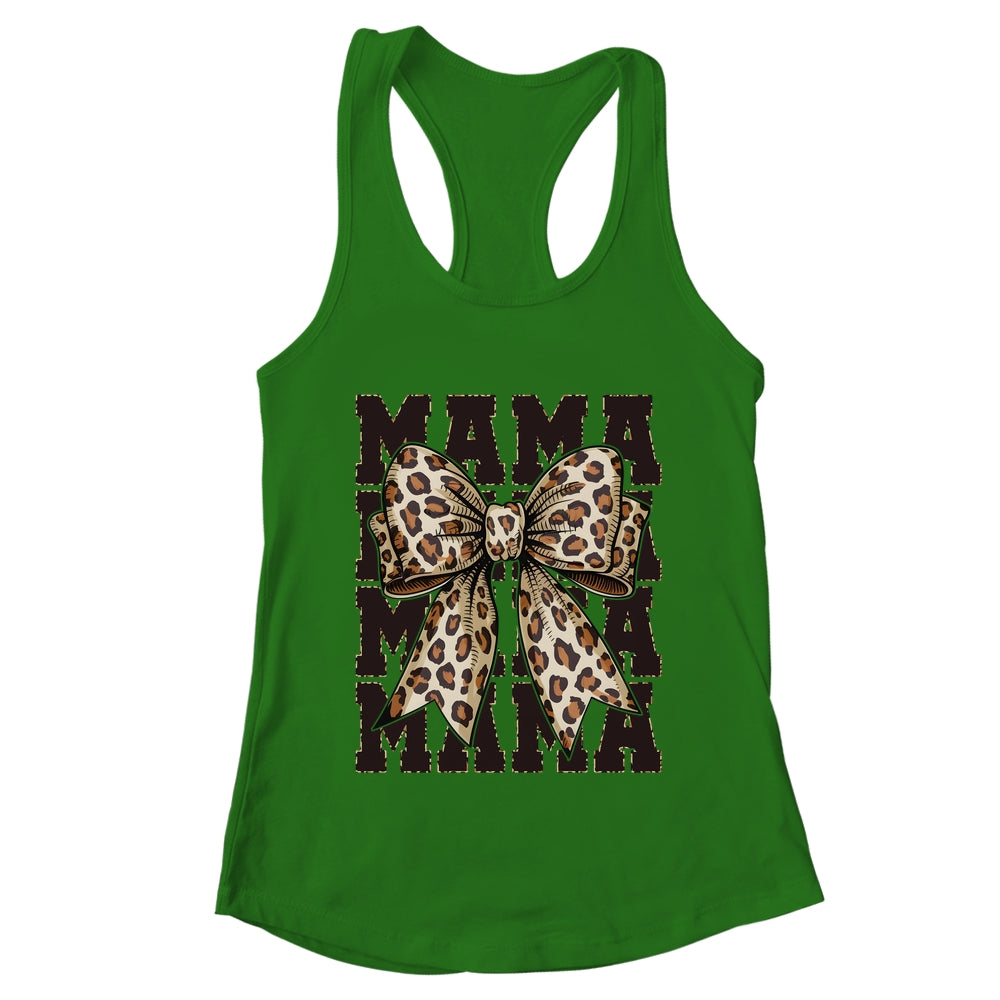 Leopard Print Mama Coquette Bow Mom Life Wild Mothers Day Shirt & Tank Top | teecentury