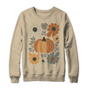 Leopard Pumpkin Floral Retro Fall Retro Autumn Vibes Season Shirt & Sweatshirt | teecentury