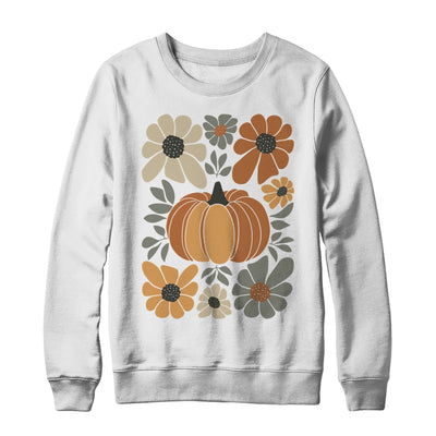 Leopard Pumpkin Floral Retro Fall Retro Autumn Vibes Season Shirt & Sweatshirt | teecentury