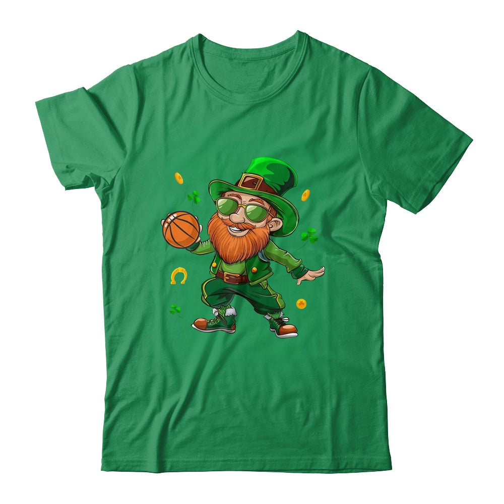 Leprechaun Play Basketball St Patricks Day Sport Mens Boys Shirt & Hoodie | teecentury