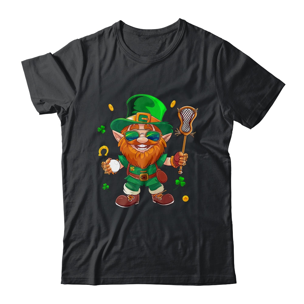 Leprechaun Play Lacrosse St Patricks Day Sport Mens Boys Shirt & Hoodie | teecentury
