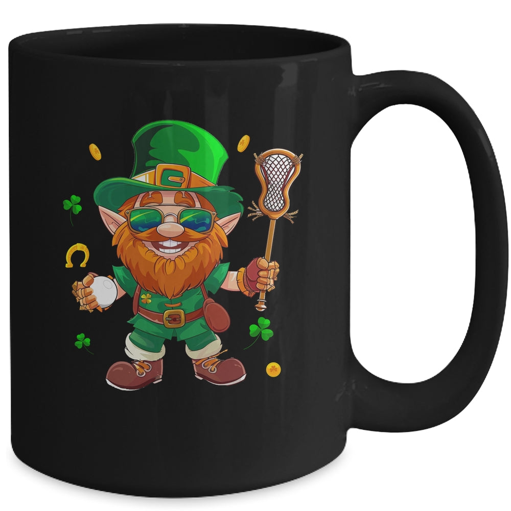 Leprechaun Play Lacrosse St Patricks Day Sport Mens Boys Mug | teecentury
