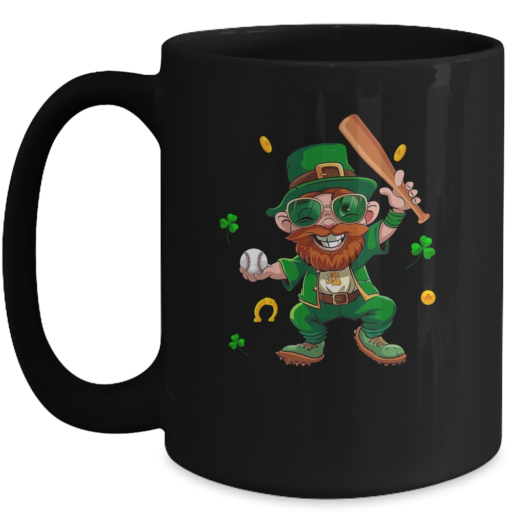 Leprechaun Playing Baseball St Patricks Day Sport Mens Boys Mug | teecentury
