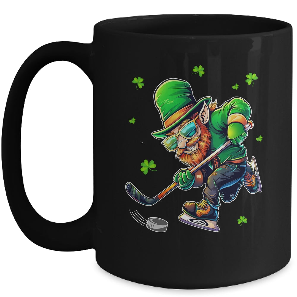 Leprechaun Playing Hockey St Patricks Day Sport Mens Boys Mug | teecentury