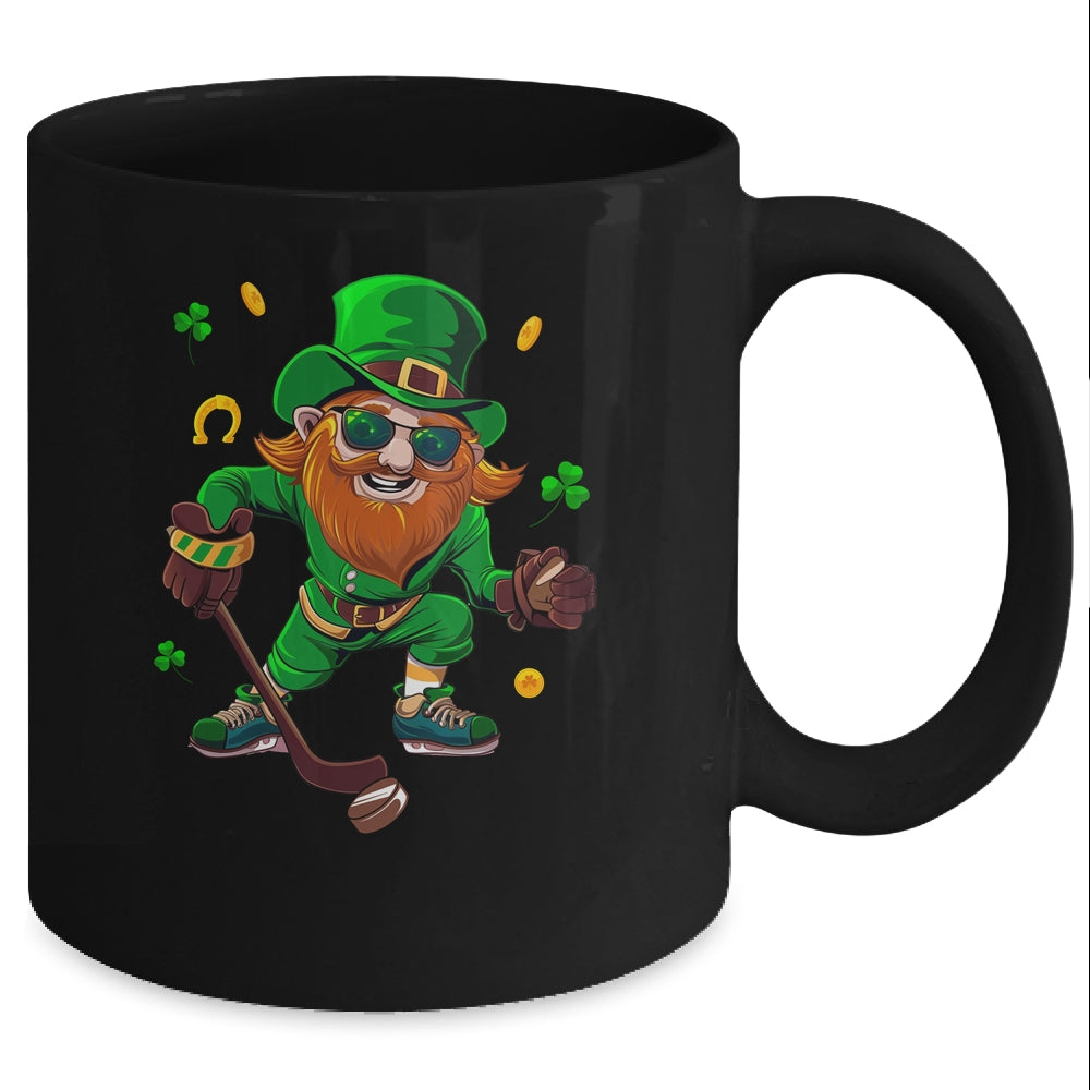 Leprechaun Showing Hockey St Patricks Day Sport Mens Boys Mug | teecentury