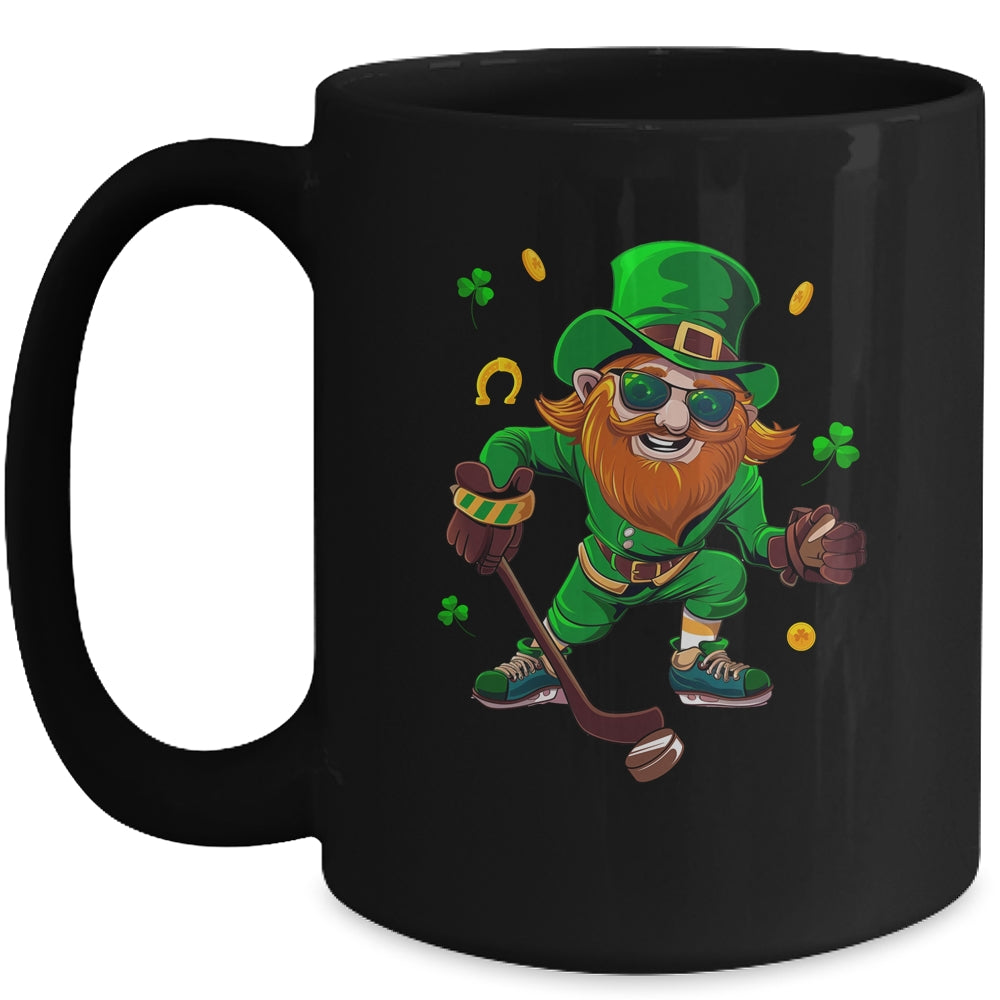 Leprechaun Showing Hockey St Patricks Day Sport Mens Boys Mug | teecentury