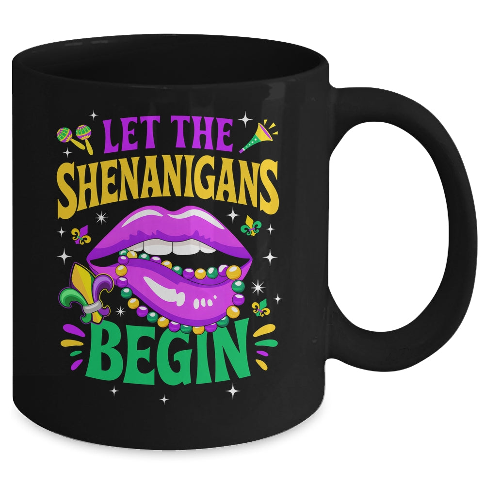 Let The Shenanigans Begin Mardi Gras Kiss Lips Women Mug | teecentury