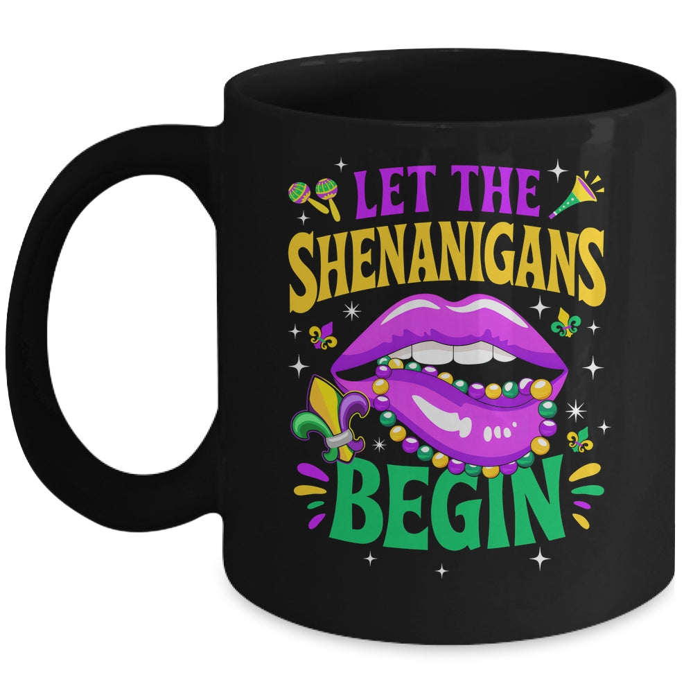 Let The Shenanigans Begin Mardi Gras Kiss Lips Women Mug | teecentury