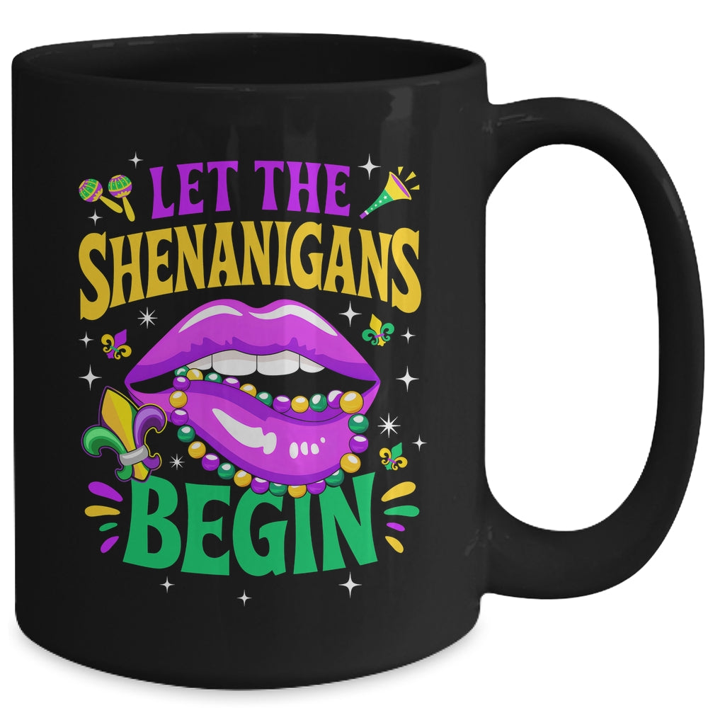 Let The Shenanigans Begin Mardi Gras Kiss Lips Women Mug | teecentury