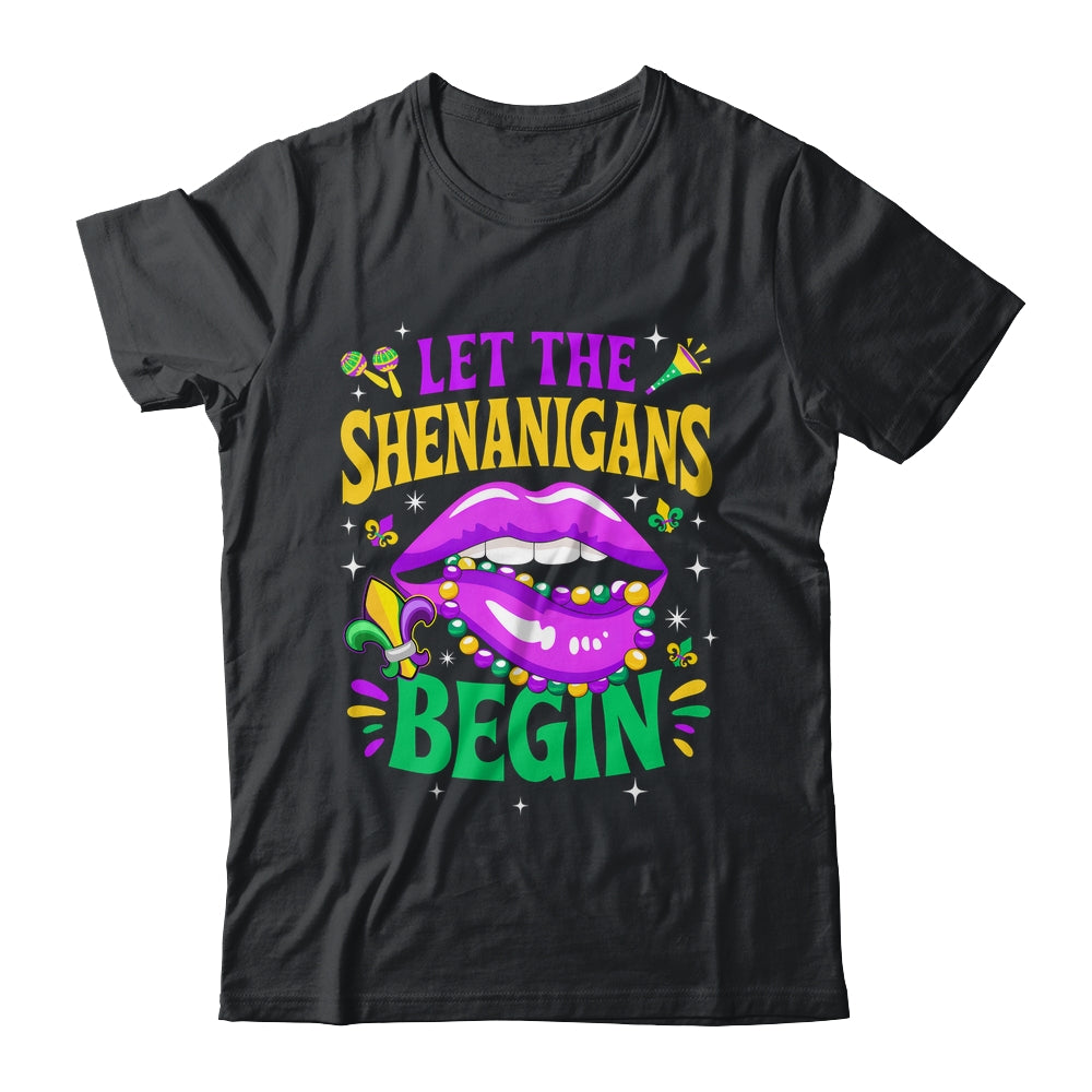 Let The Shenanigans Begin Mardi Gras Kiss Lips Women Shirt & Tank Top | teecentury