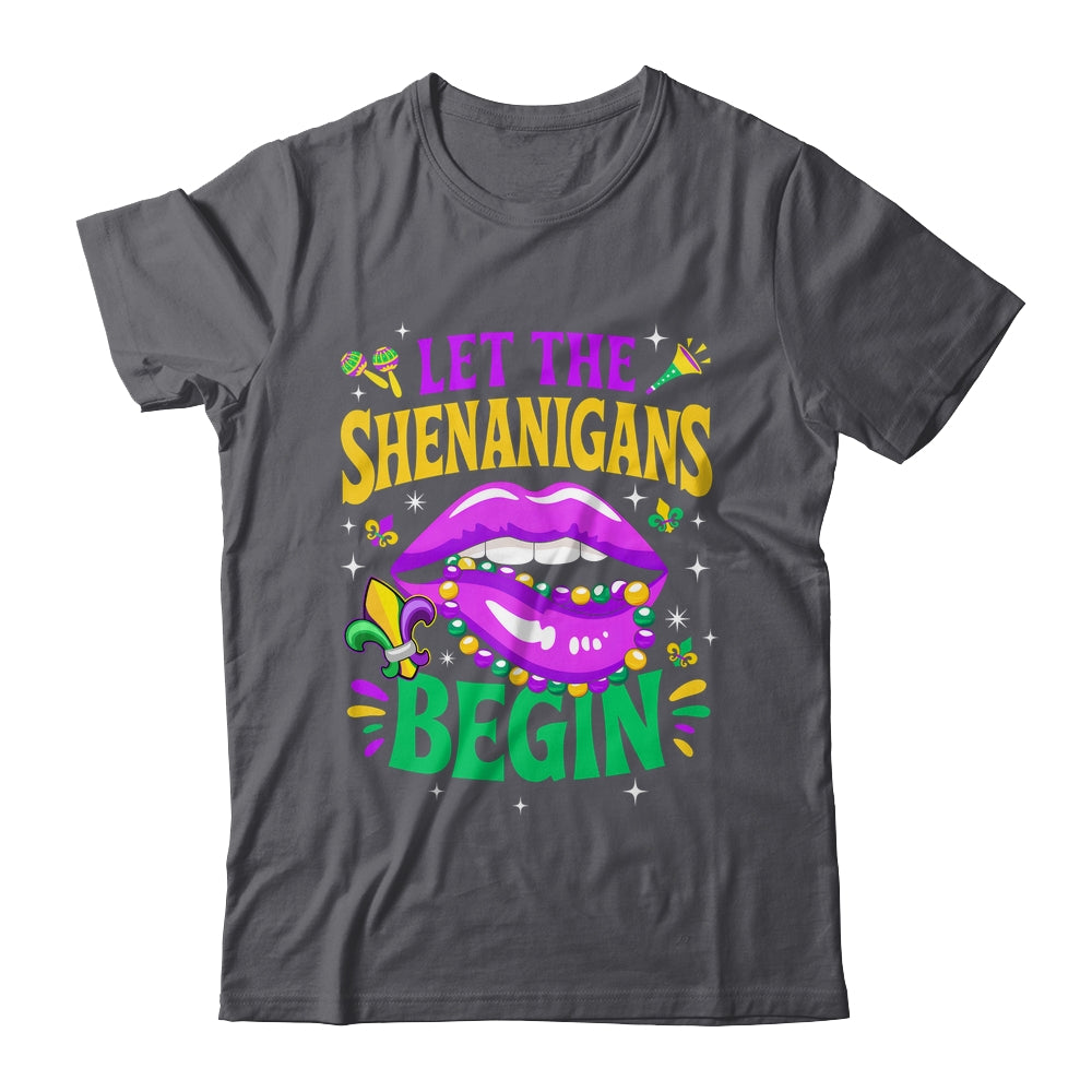 Let The Shenanigans Begin Mardi Gras Kiss Lips Women Shirt & Tank Top | teecentury