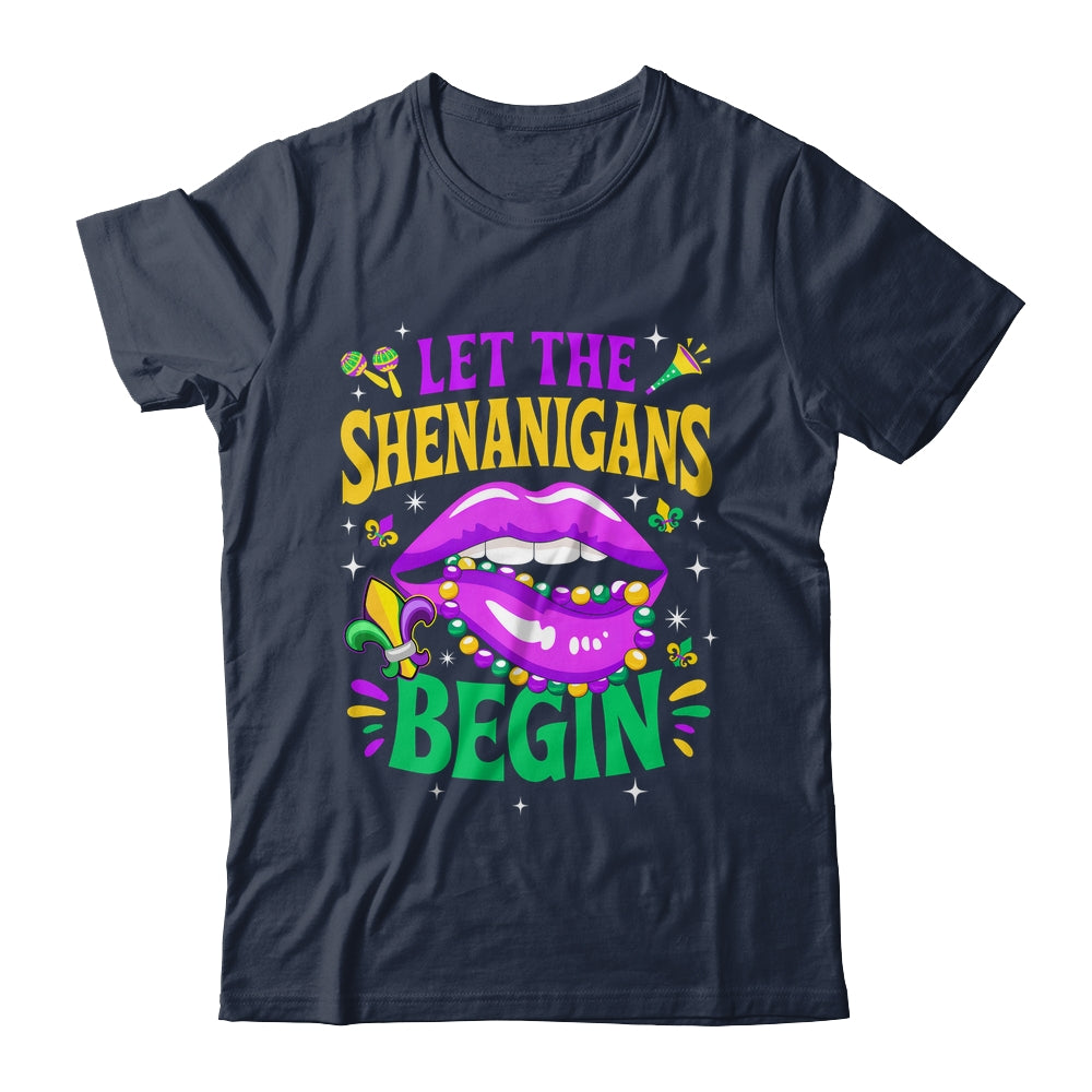 Let The Shenanigans Begin Mardi Gras Kiss Lips Women Shirt & Tank Top | teecentury