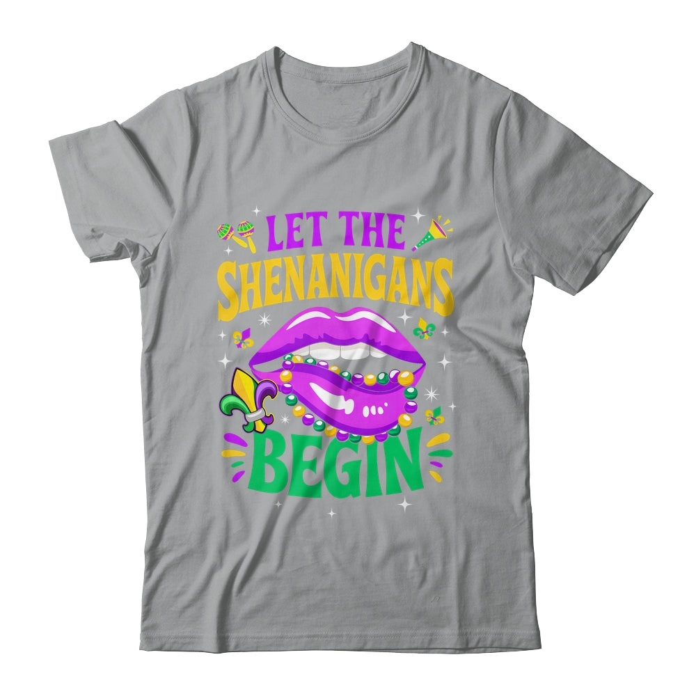 Let The Shenanigans Begin Mardi Gras Kiss Lips Women Shirt & Tank Top | teecentury