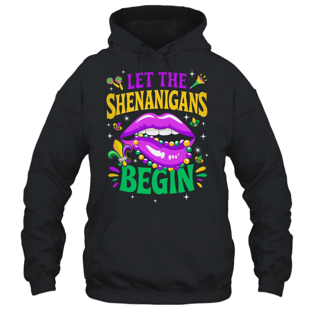 Let The Shenanigans Begin Mardi Gras Kiss Lips Women Shirt & Tank Top | teecentury