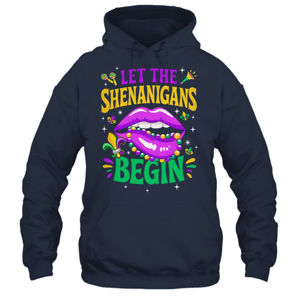 Let The Shenanigans Begin Mardi Gras Kiss Lips Women Shirt & Tank Top | teecentury
