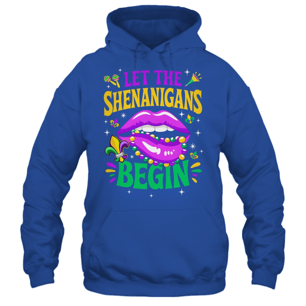 Let The Shenanigans Begin Mardi Gras Kiss Lips Women Shirt & Tank Top | teecentury
