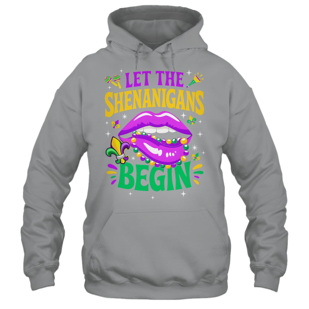 Let The Shenanigans Begin Mardi Gras Kiss Lips Women Shirt & Tank Top | teecentury