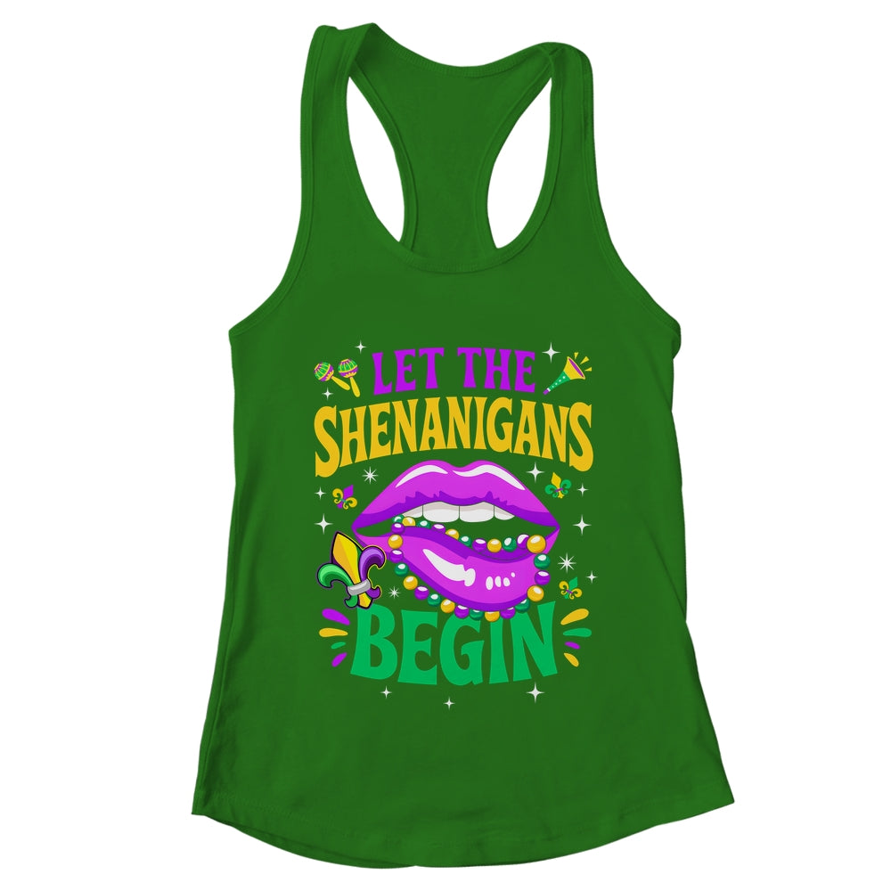 Let The Shenanigans Begin Mardi Gras Kiss Lips Women Shirt & Tank Top | teecentury