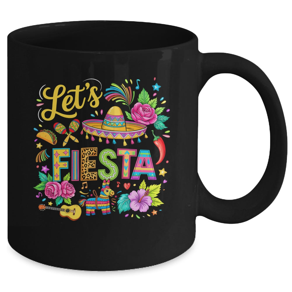 Let's Fiesta Cinco De Mayo Colorful Mexican Party Sombrero Mug | teecentury